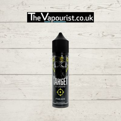 Target Pineapple Lemonade Pineade 50ml vape juice bottle with bold black label and yellow accents, offering a sweet pineapple and tangy lemonade flavor.