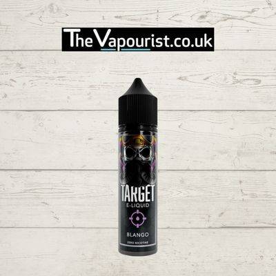 Target Blango Blackcurrant Mango 50ml vape juice bottle with bold label design, offering a perfect fruity vape blend of blackcurrant and mango.