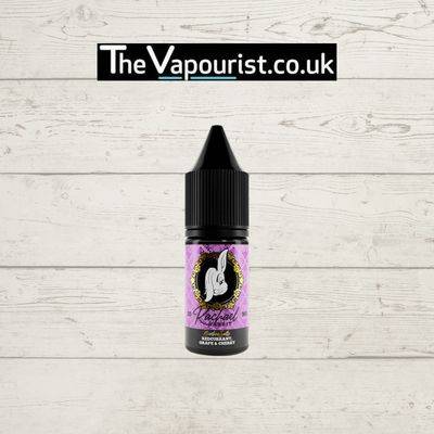 Rachael Rabbit Salts Redcurrant Grape Cherry e-liquid bottle with bold purple label, featured on TheVapourist.co.uk for tart & bold vaping flavor.