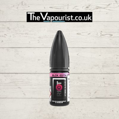 Riot Salt BLK EDTN Hybrid Nicotine Deluxe Passionfruit & Rhubarb