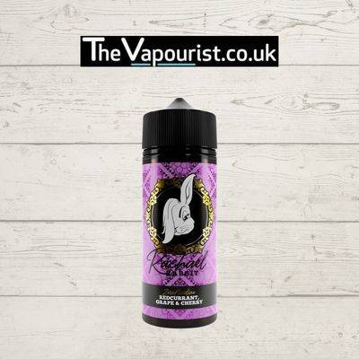 Rachael Rabbit Redcurrant Grape Cherry 100ml vape juice with fruity fusion taste, featuring a purple label and rabbit logo design.