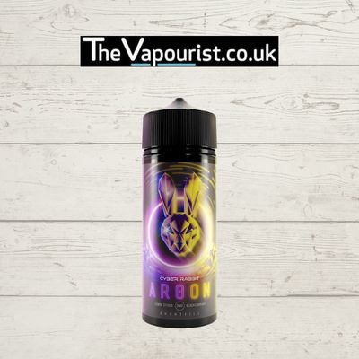 Cyber Rabbit Argon 100ml tropical vape juice featuring mango, strawberry, and kiwi flavors. Premium vaporizer e-liquid with 70/30 VG/PG blend.