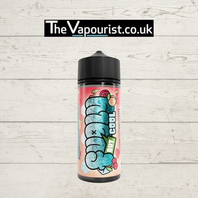 Cherry Peach Rhubarb E-Liquid 100ml bottle by Fugly But Cool with fruity vape branding, ideal for sub-ohm vaping with 70/30 VG/PG blend.