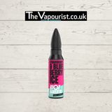Riot Squad Vape 60ml - Strawberry Blueberry Ice long fill e-liquid bottle with bold pink and blue label, ideal for menthol fruit vape lovers.