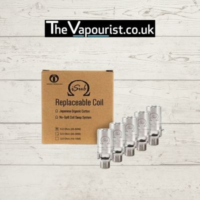 Innokin ISub Pack of 5 Coils for MTL and DTL vaping, featuring Japanese organic cotton and no-spill coil swap system, ideal for vaporizers.