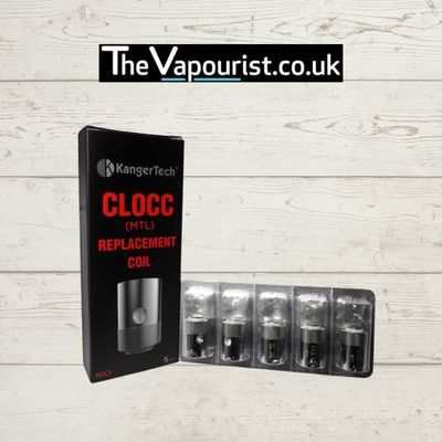 Kangertech CLOCC Coils 5 Pack - rich flavour for satisfying vaping, featuring five MTL replacement coils in blister packaging for vaporizers.