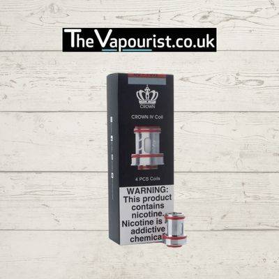 Uwell Crown IV Coils 4 Pack for vaporizers, featuring durable mesh design for rich flavour and vapor production. Includes 4 replacement coils.