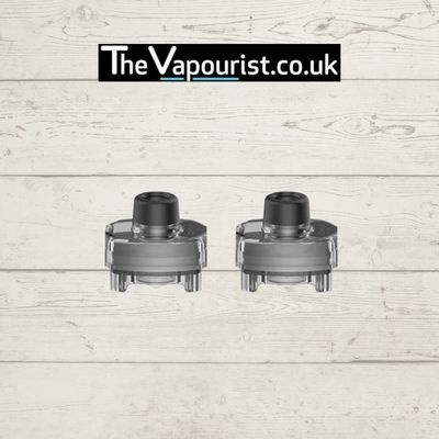 OXVA Velocity Pods Twin Pack for the OXVA Velocity, refillable vape pods with smooth airflow, shown on a rustic wood background.