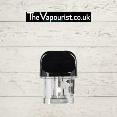 SMOK Novo 4 Pod compatible with SMOK Novo 4 kit, shown with transparent e-liquid chamber and black mouthpiece. Ideal for vaporizer replacement needs.