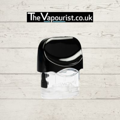 SMOK Nord Pod replacement cartridge for SMOK Nord 1 Kit with 3ml e-liquid capacity, ideal for extended vaping sessions. Displayed on wood background.