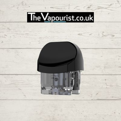 SMOK Nord 2 Nord Pod replacement cartridge compatible with SMOK Nord 2 kit, shown with transparent tank and black mouthpiece. Ideal for Nord coils.