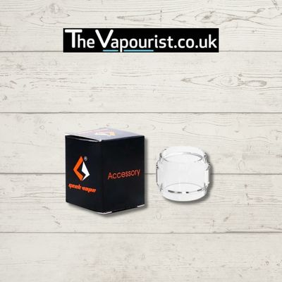 GEEKVAPE Z Tank 5.5ml Bubble Glass replacement tube shown next to branded packaging, enhancing eliquid capacity with durable, stylish design.