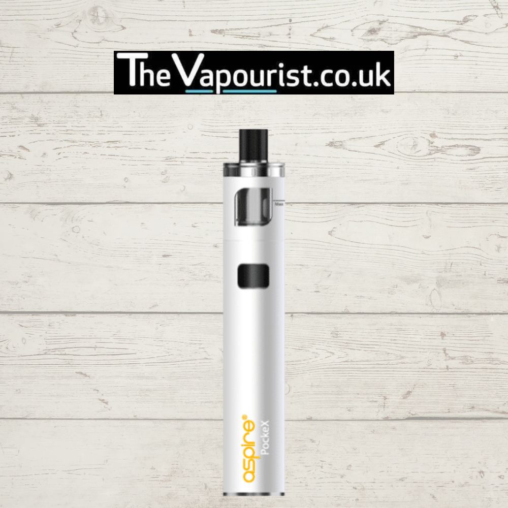 Aspire PockeX Kit in stainless steel finish, compatible with Nautilus X & PockeX coils. Ideal AIO vape for beginners from The Vapourist.
