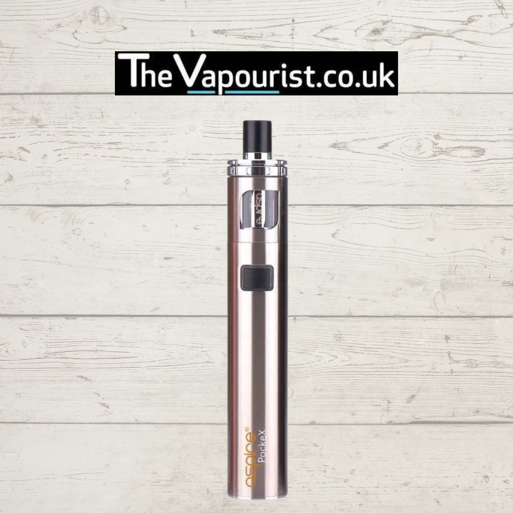 Aspire PockeX Kit in rose gold, a compact AIO vaporizer compatible with Nautilus X & PockeX coils. Perfect for new vapers.