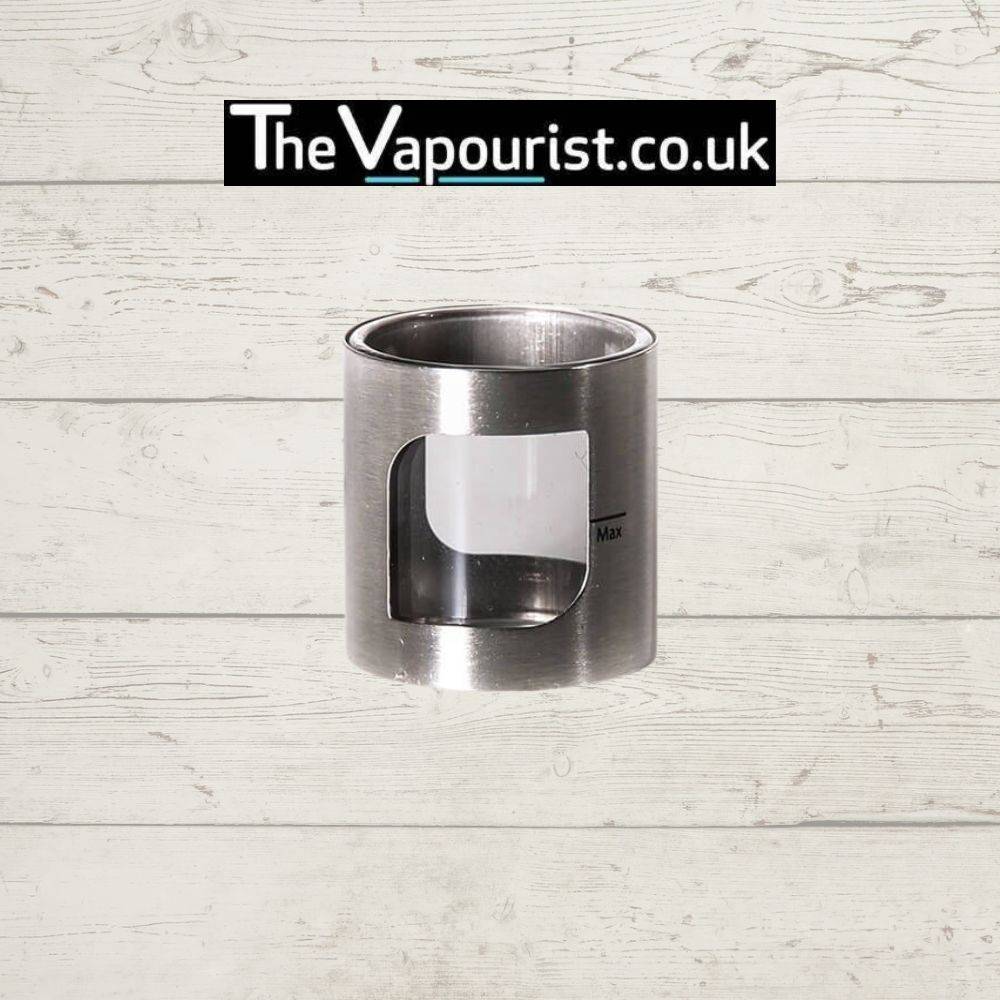 Aspire PockeX Pyrex Glass replacement tube in stainless steel finish for PockeX vaporizer. Durable and sleek design for easy device restoration.