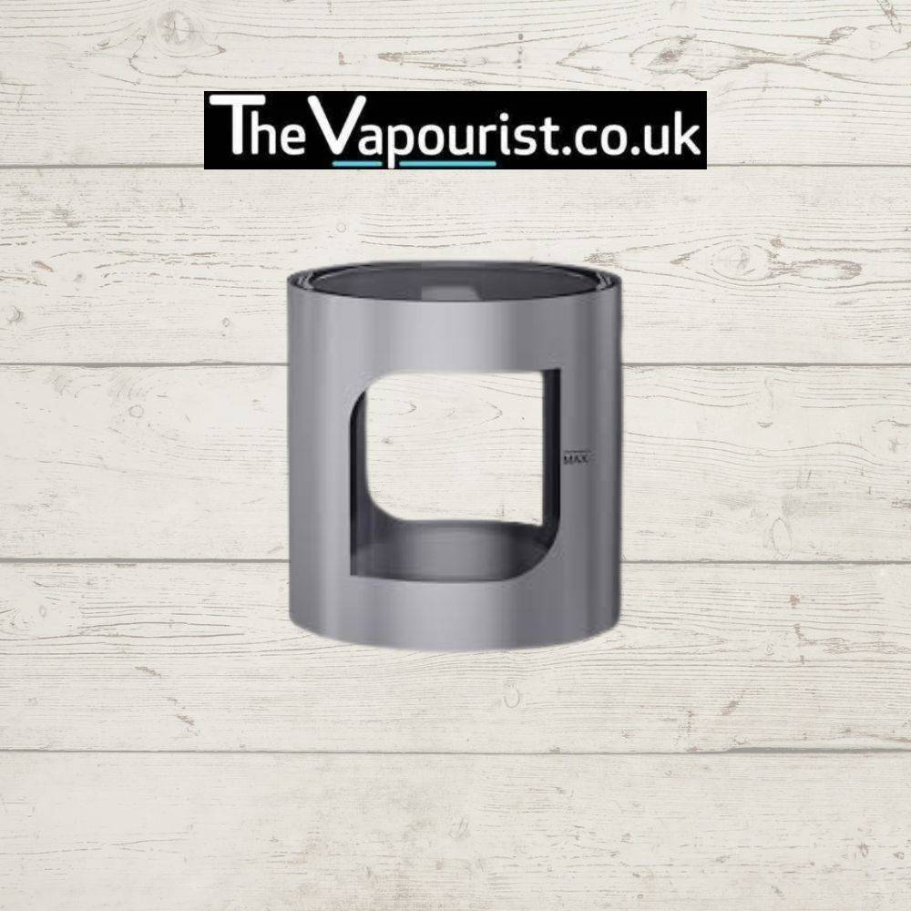 Silver Aspire PockeX Pyrex Glass replacement tube with metal casing. Designed for durability and compatibility with PockeX devices.