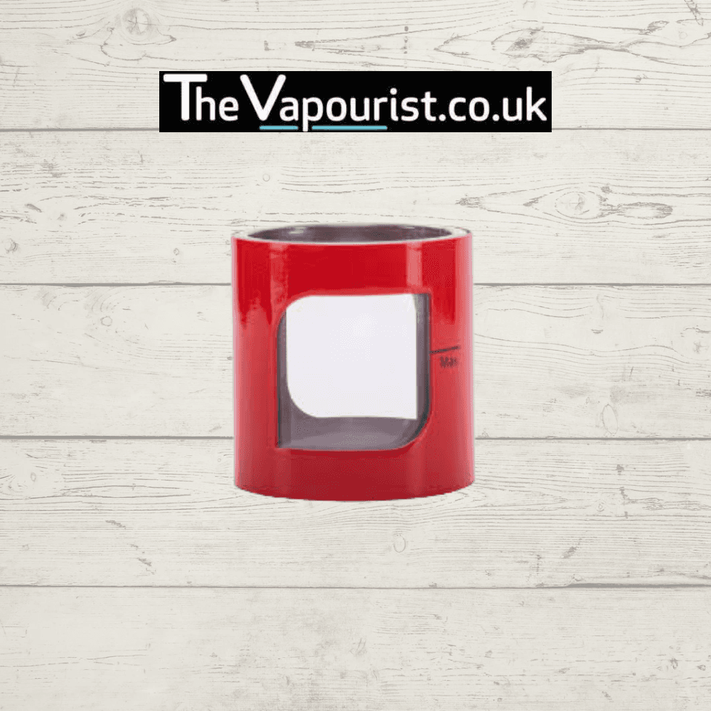Red Aspire PockeX Pyrex Glass replacement tube with metal casing. Bold and vibrant option for personalizing your PockeX device.