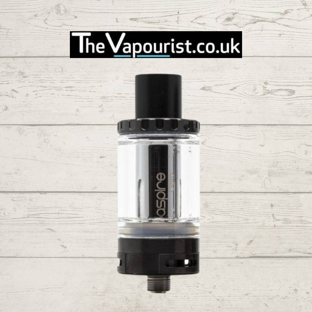 Aspire Cleito Tank in black finish, compatible with Aspire Cleito coils, ideal for sub ohm vaping and rich flavour delivery.