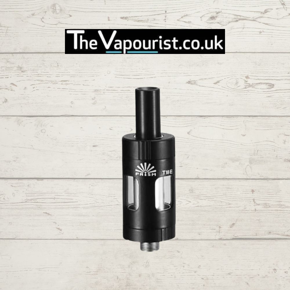 Black Innokin T18E Tank for MTL vaping, ideal quit smoking kit for beginners, available at TheVapourist.co.uk.
