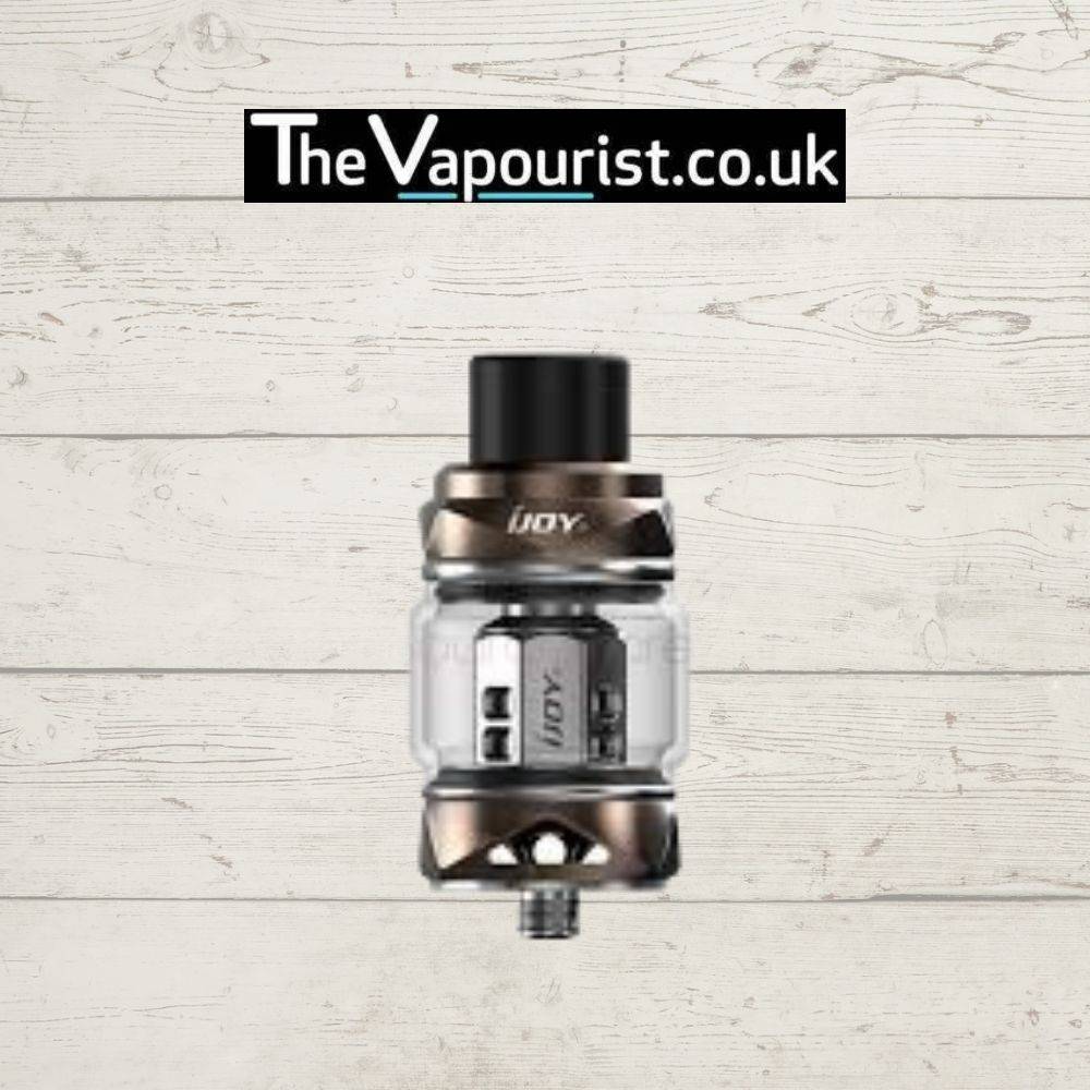 Ijoy Katana Tank in bronze finish, a compact sub-ohm vaporizer tank offering excellent flavour and vapour, available at TheVapourist.co.uk.