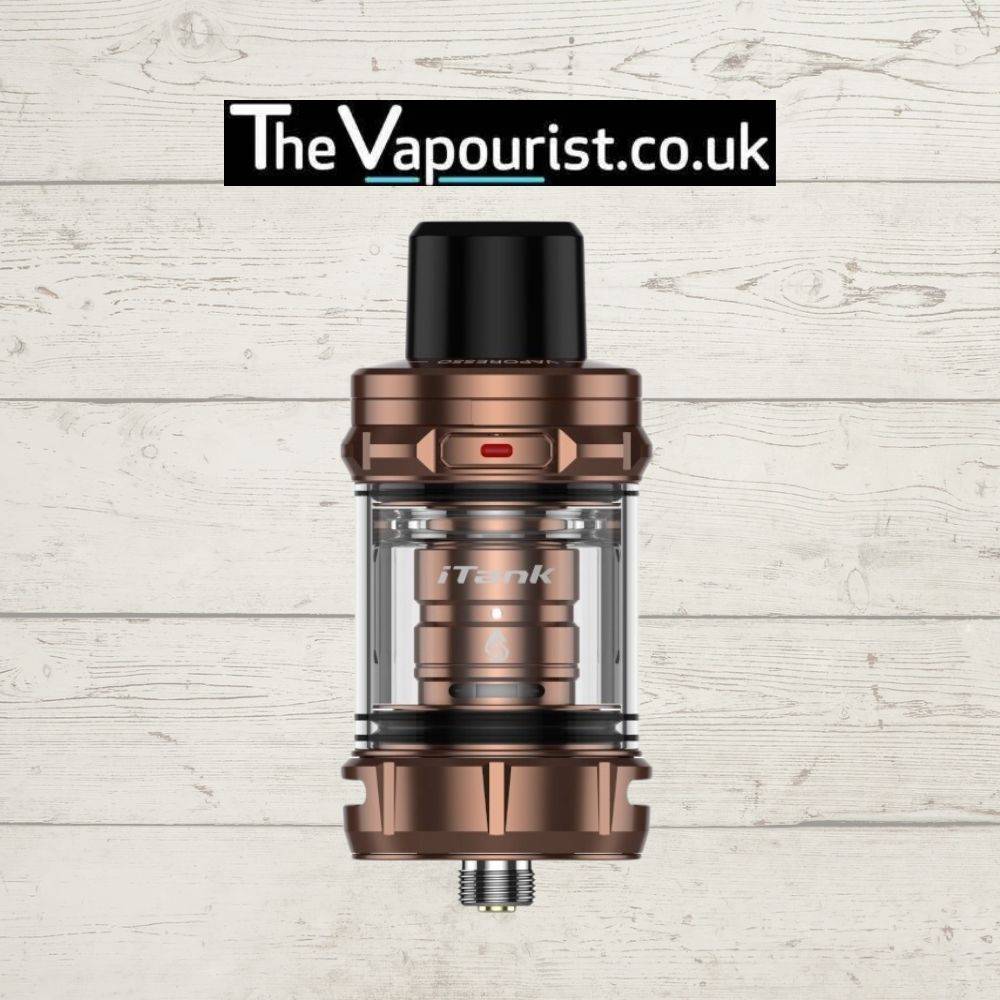 Vaporesso Itank 2 sub-ohm tank in bronze finish, designed for enhanced flavour and cloud output with easy top-fill design.