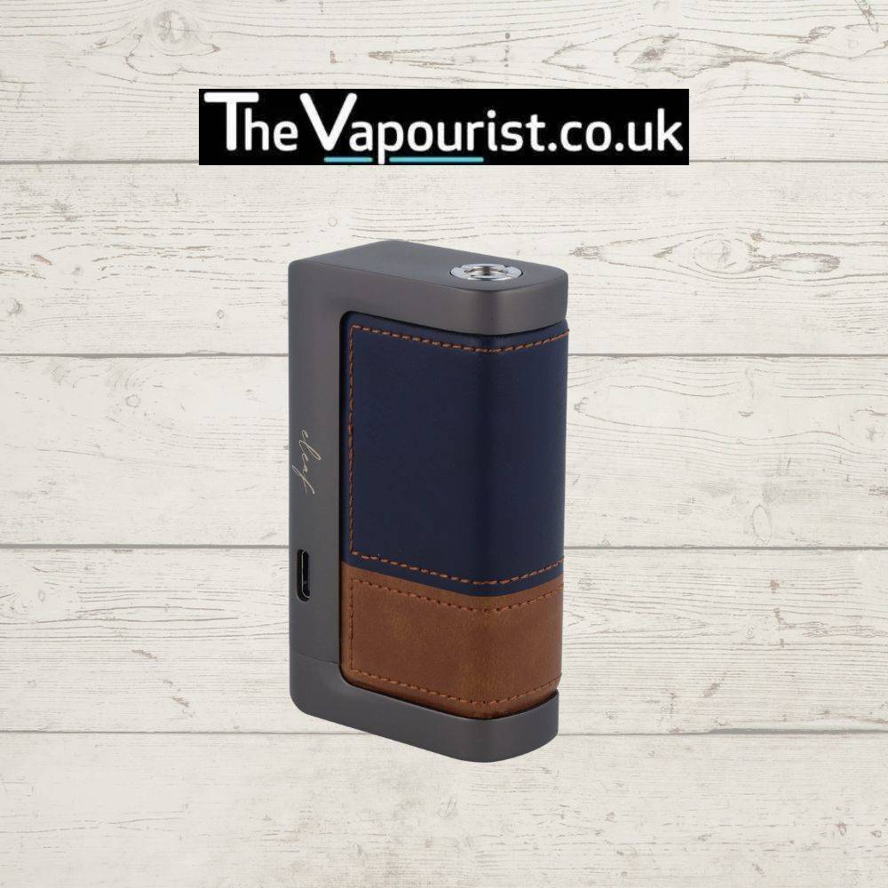 Eleaf iStick Power 2 Battery - 5000mAh built in Battery in navy and tan leather design, sleek 80W vape mod ideal for long-lasting vaping.