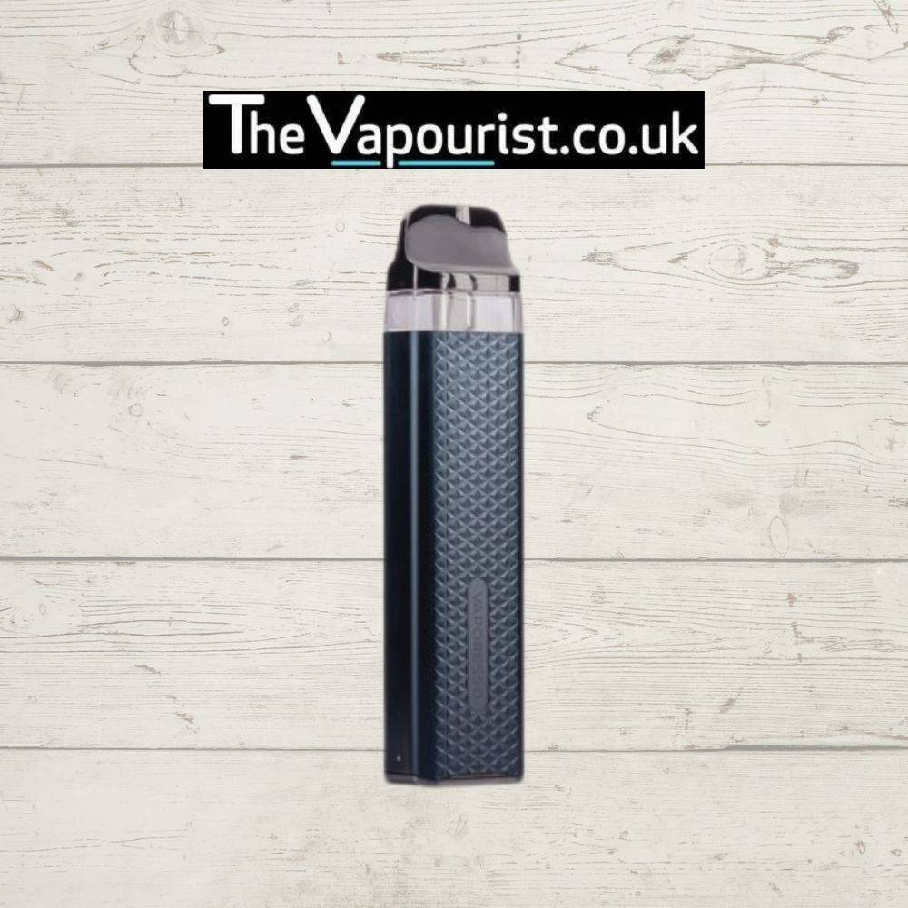 Vaporesso XROS 3 Mini Kit - sleek and portable pod system in navy blue with textured grip, ideal for compact vaping performance.