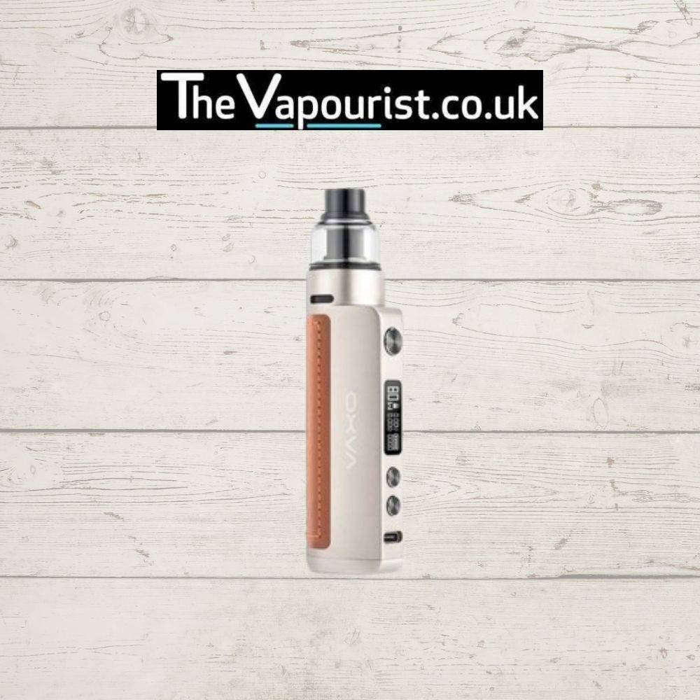 OXVA Origin 2 Kit in elegant white and tan design, featuring 80W adjustable wattage for a premium vaping experience and performance.