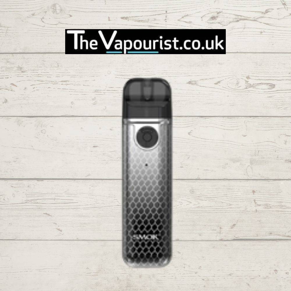 SMOK Novo 4 Mini Pod Kit - Compact & Stylish Vape Device in black and silver honeycomb finish, perfect for discreet and stylish vaping.