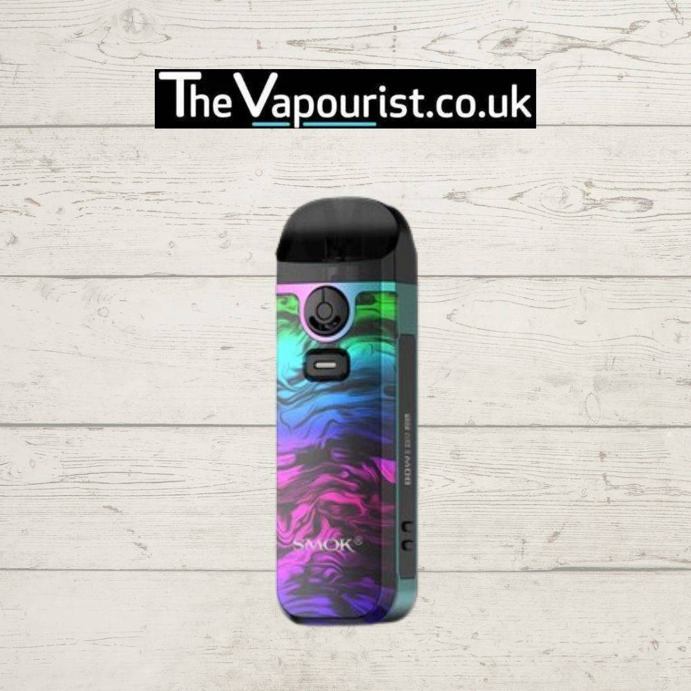 SMOK Nord 4 Kit in rainbow swirl finish with 2000mAh battery. Vibrant and versatile pod system at TheVapourist.co.uk.