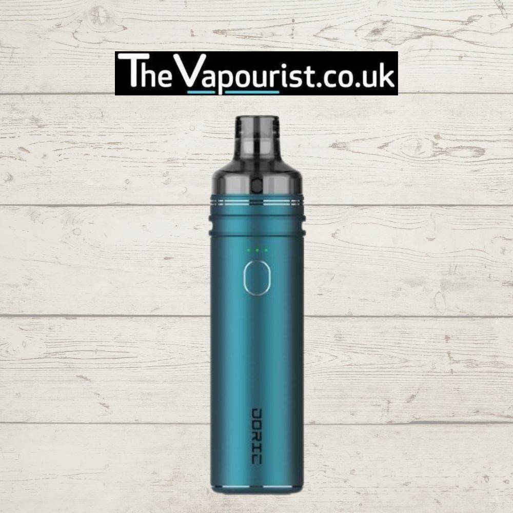 Voopoo Doric Kit in teal color, a sleek and portable vape device ideal for simple and stylish vaping, available at TheVapourist.co.uk.