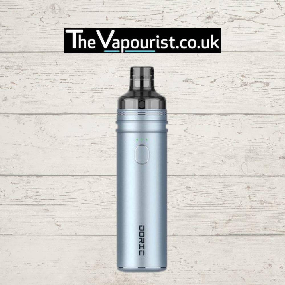 Voopoo Doric Kit in silver finish, a compact and versatile vape device for everyday use, featured on TheVapourist.co.uk.