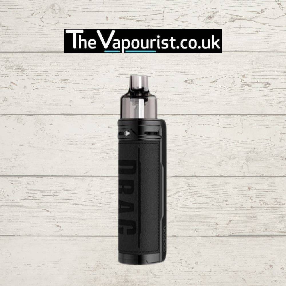 Voopoo Drag X Pod Mod Kit in matte black – powerful and sleek vape device with minimalist design and textured grip.