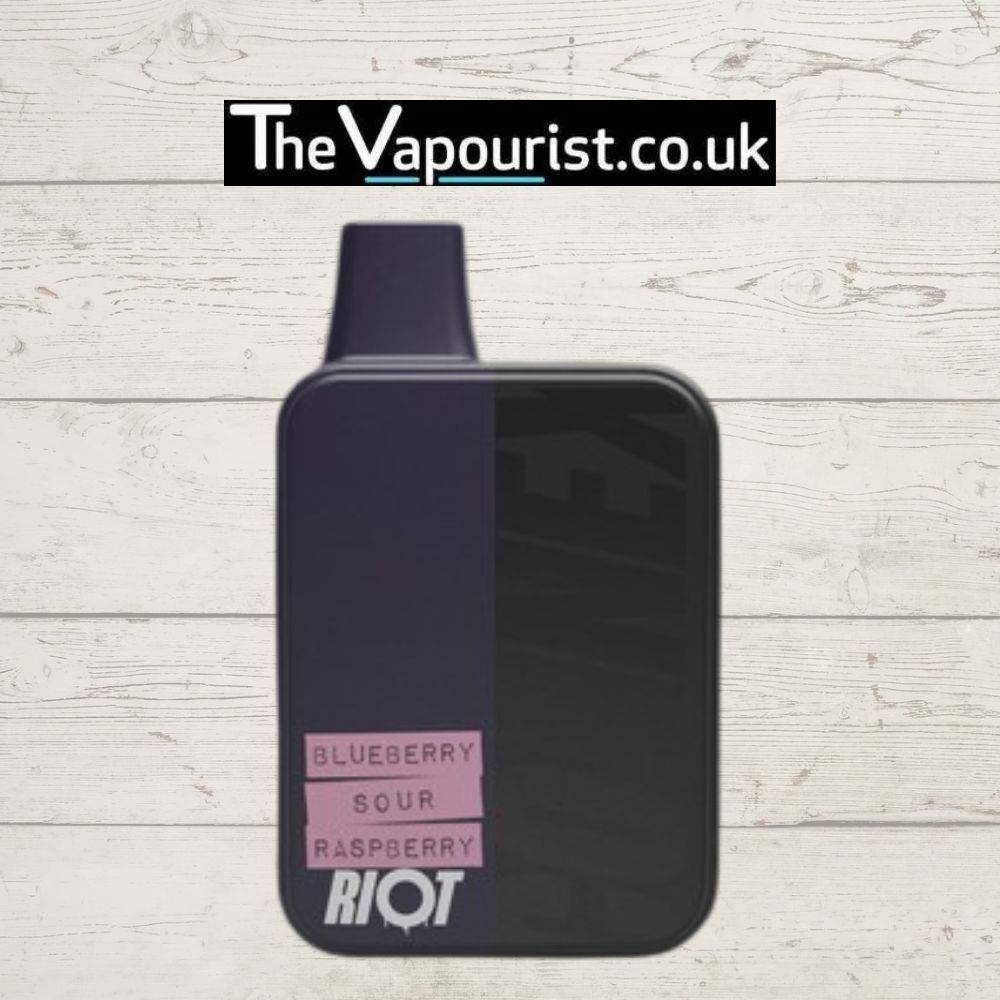 Riot Connex Prefilled Pod Kit Blueberry Sour Rasp with sleek black and purple design, featuring 2x 2ml pods for flavourful vaping experience.