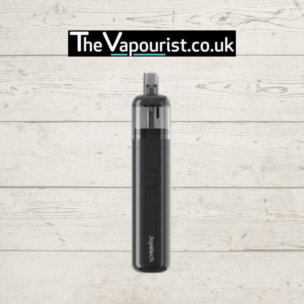 Black Joyetech EGO 510 Kit beginner-friendly vape with compact design and built-in battery, featured on light wood background at TheVapourist.co.uk.