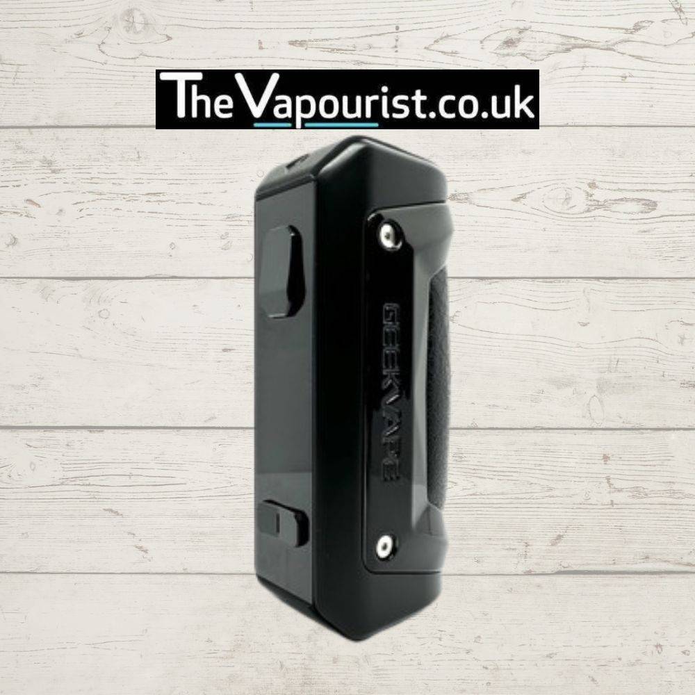 GEEKVAPE S100 Battery Mod in sleek black, featuring a rugged build and 100W adjustable output for powerful and reliable vaping sessions.