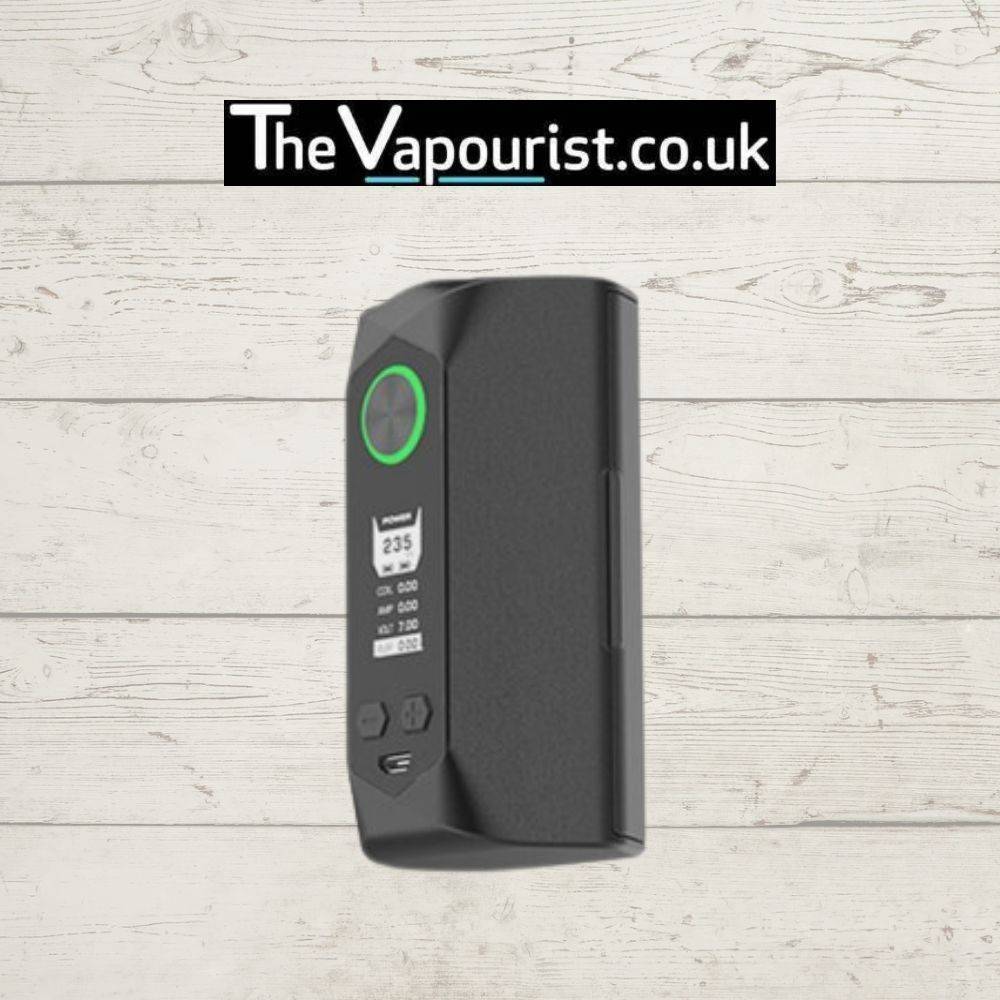 GEEKVAPE Blade Dual 21700 Mod in matte black finish with 235W display, compatible with 21700 & 18650 batteries, ideal for powerful vaping.