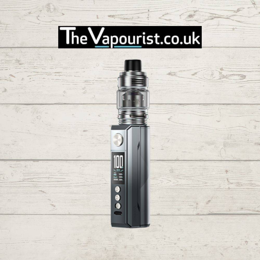 Voopoo M100S Kit - Vape Device in silver finish with adjustable wattage and PnP coil compatibility, ideal for powerful vaping performance.