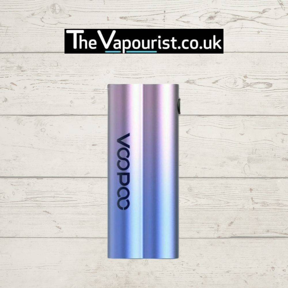VOOPOO Musket Mod in gradient purple-blue finish, a high power vape device with dual 18650 battery support and sleek cylindrical design.