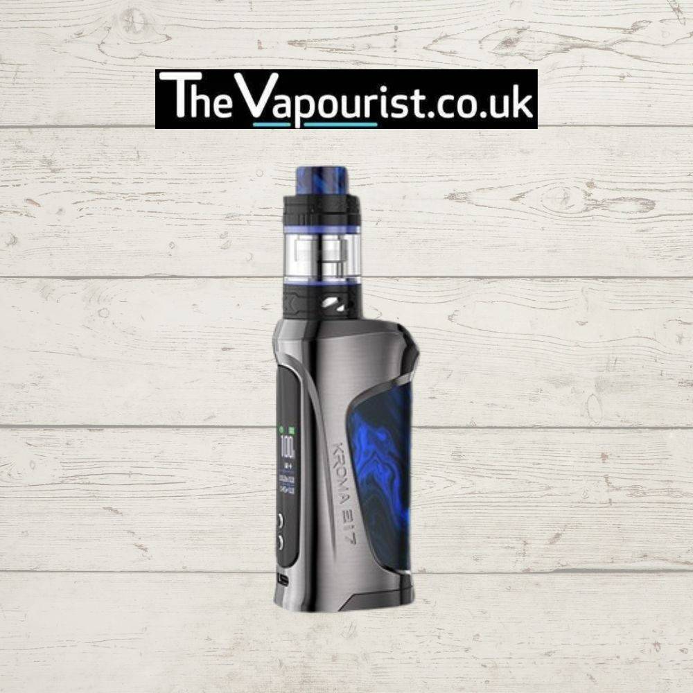 Innokin Kroma 217 Vape Kit with Z Force Tank in silver and blue finish, supports 100W output and 21700 battery, available at TheVapourist.co.uk