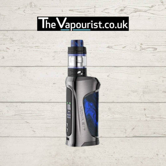 Innokin Kroma 217 Vape Kit with Z Force Tank in silver and blue finish, supports 100W output and 21700 battery, available at TheVapourist.co.uk
