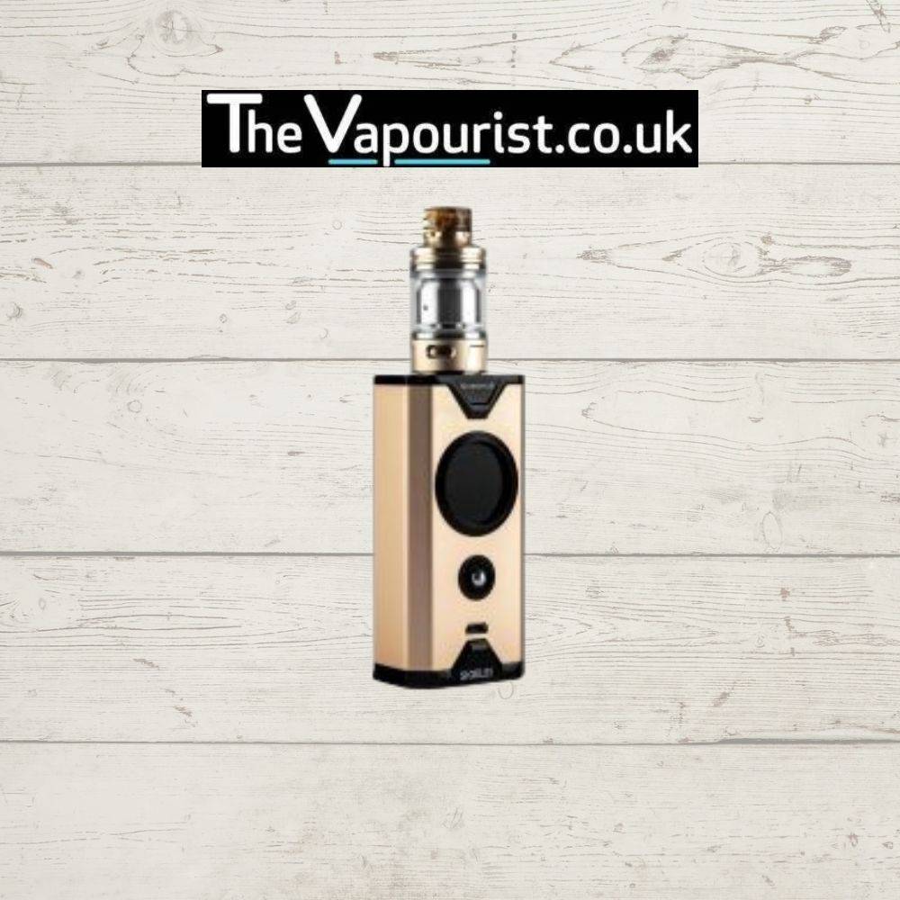 Gold Sigelei Chronus Kit - High-Powered Sub-Ohm Vape System featuring sleek design and performance tank for luxury vaping experience.