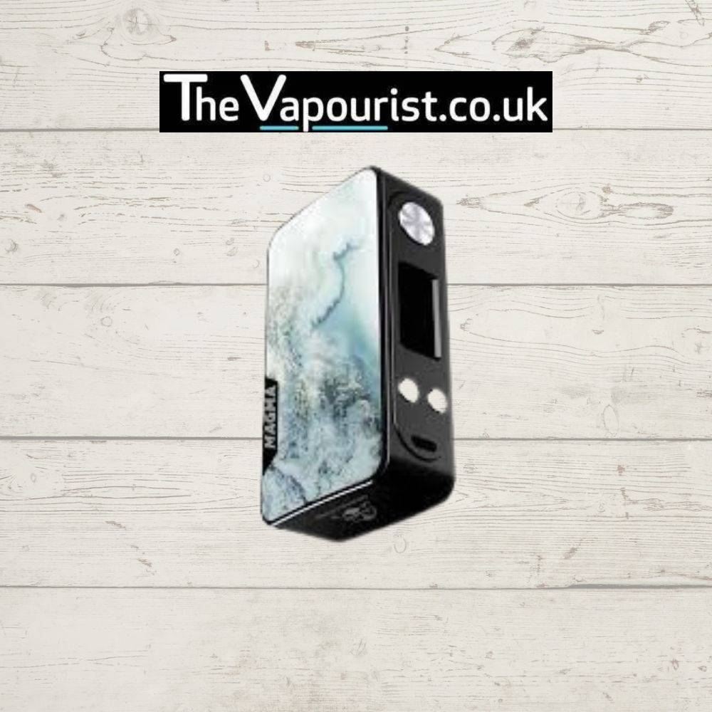Famovape Magma Mod - Dual 18650 Battery Box in icy marble finish. 200W power output with customizable vaping modes.