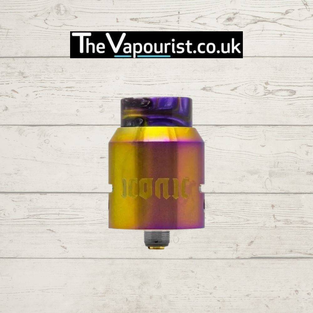 Vandy Vape Iconic RDA in rainbow finish, a performance-focused rebuildable dripping atomiser ideal for cloud and flavour chasers.