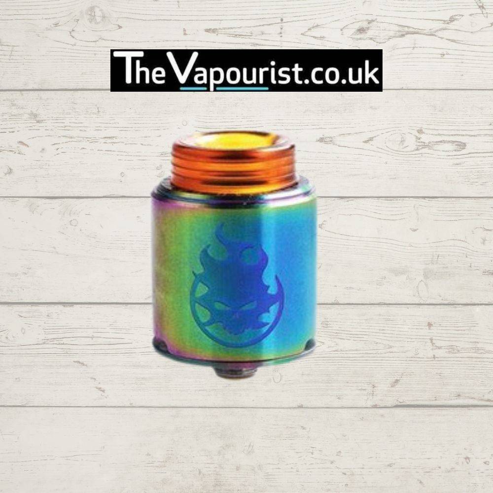 Vandy Vape Phobia RDA - 24mm rebuildable dripping atomiser in rainbow finish, featuring a postless build deck for enhanced cloud production.