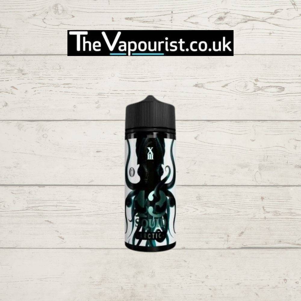 13 Squid Floral Menthol Arctic 100ml vape juice bottle with octopus design, offering a refreshing botanical blend of icy menthol and floral essence.