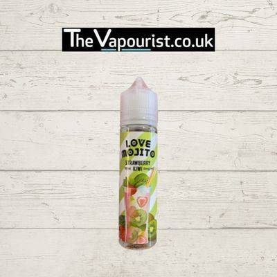 KOV Love Mojito Strawberry Kiwi 50ml vape juice with fruity label design, combining cool mojito, sweet strawberry, and tangy kiwi flavors.