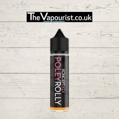 Vampire Vape Koncept XIX Poley Rolly 50ml e-liquid bottle with bold black label, featuring classic roly poly pudding flavour for vaporizers.