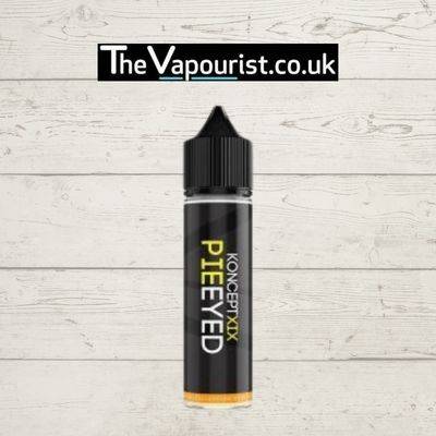 Vampire Vape Koncept XIX Pie Eyed 50ml e-liquid bottle with black label and yellow accents, ideal for dessert vape lovers seeking rich pie flavor.