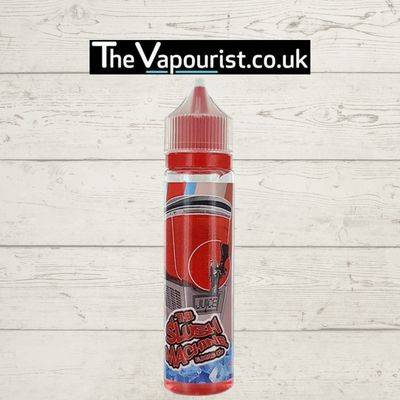 The Slush Machine Red Slush 50ml vape juice bottle with vibrant red label, offering a fruity vape experience with sweet and tangy red slush flavor.